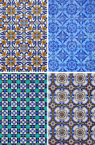 Four ceramic tiles patterns