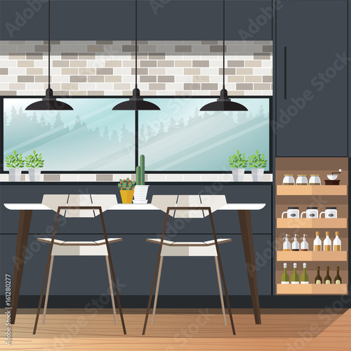 Dining Room Design Vector