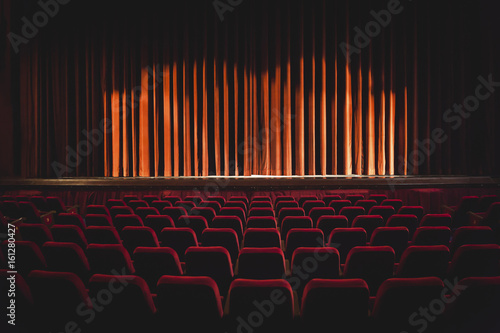 Red curtain of a theater