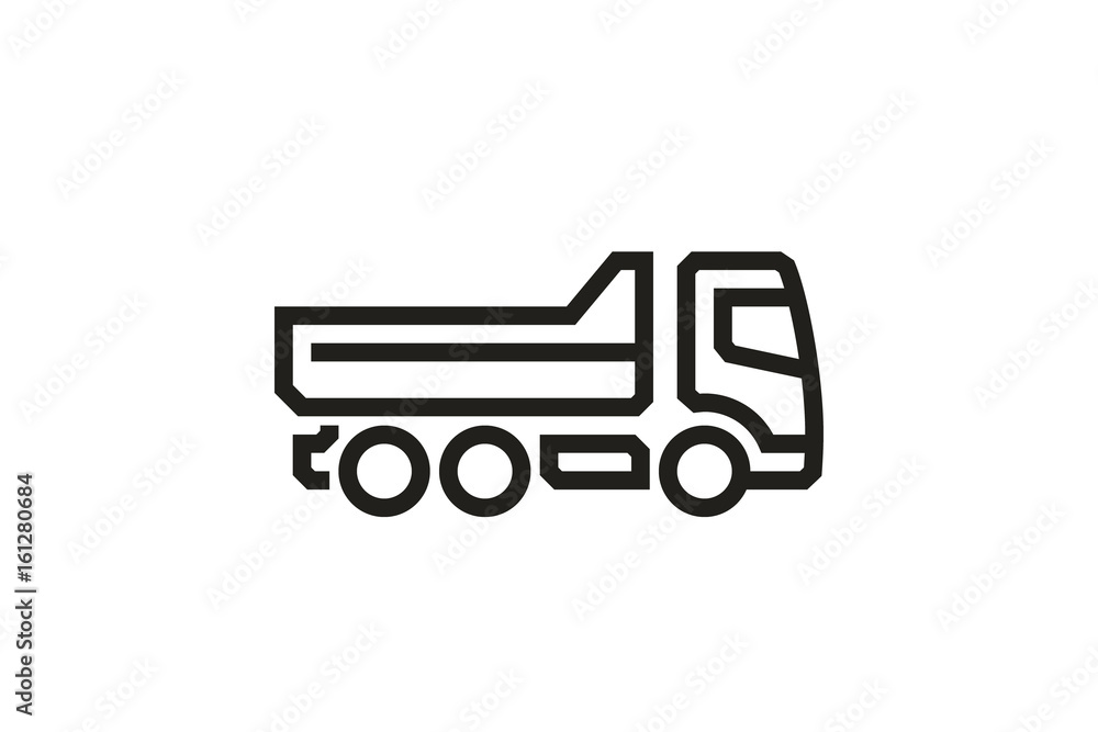 Vehicle Icons: Tipper Truck. Vector.