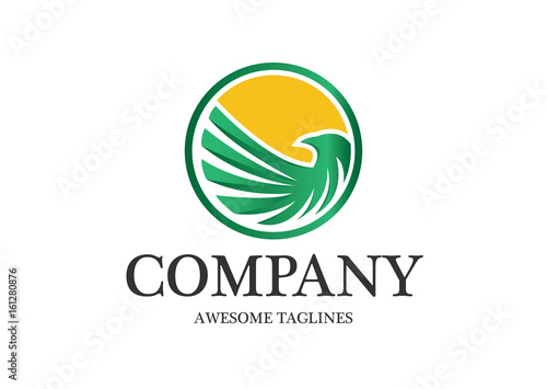Free Download Eagle Shine Logo Design Template Flat Style Vector - GFXLoad