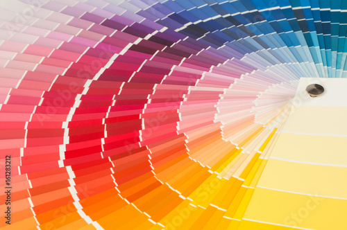 Fan with color palette, guide of acrylic paint samples