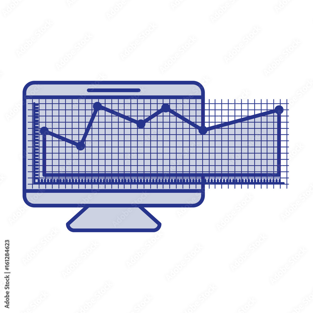 Interest Rates Risk Silhouette blue silhouette of screen monitor and financial risk graphic vector ...