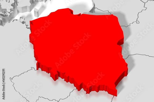 Fototapeta 3D map - Poland