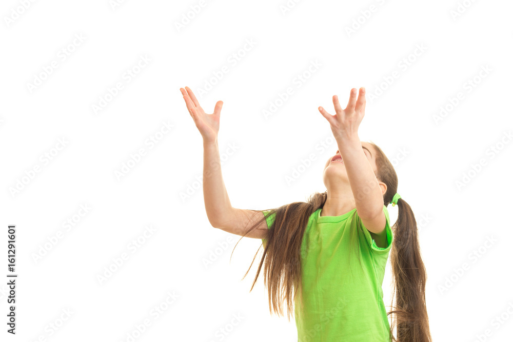 little girl something catches in hands little girl something catches in hands