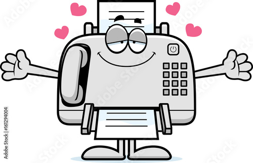 Cartoon Fax Machine Hug