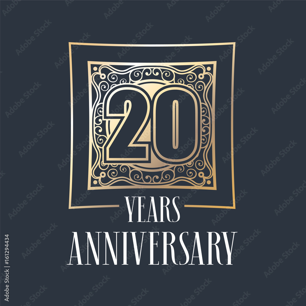 20 years anniversary vector icon, logo 20 years anniversary vector icon, logo