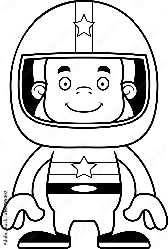 Cartoon Smiling Race Car Driver Sasquatch Cartoon Smiling Race Car Driver Sasquatch