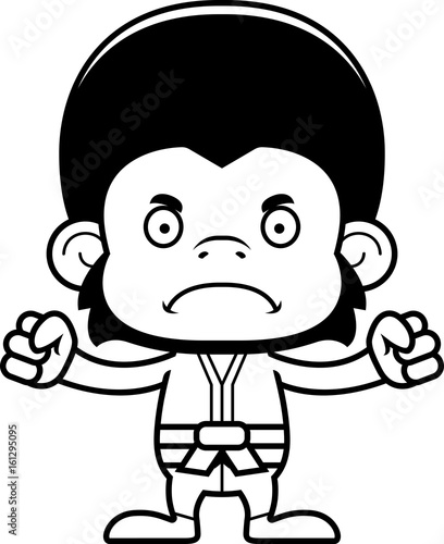 Cartoon Angry Karate Chimpanzee