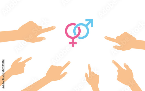 Hände zeigen auf - Ehepaar Symbol