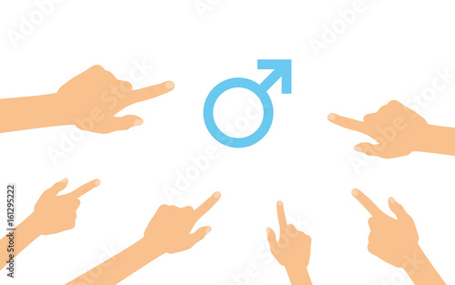 Hände zeigen auf - Mann Symbol