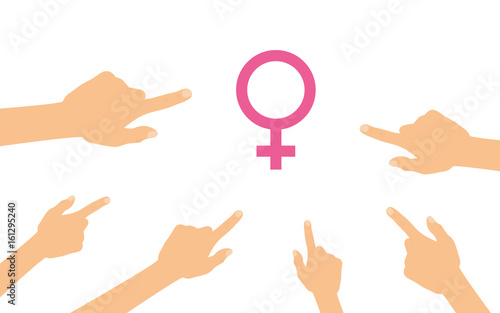 Hände zeigen auf - Frau Symbol
