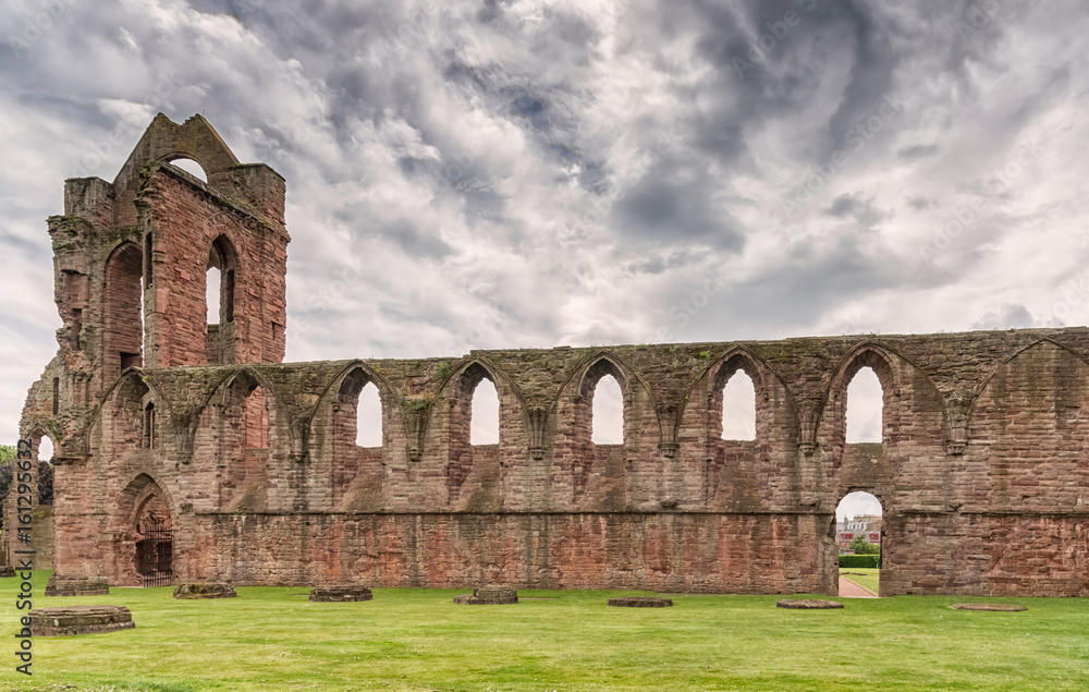 The Ancient Ruins of Arbroath Abbey Scotland.