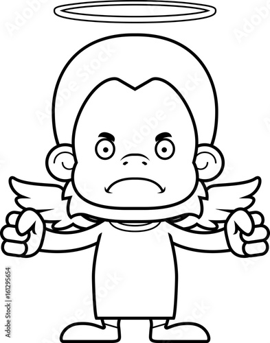 Cartoon Angry Angel Orangutan