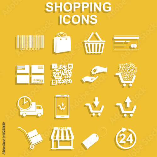 Shopping icons set. photo