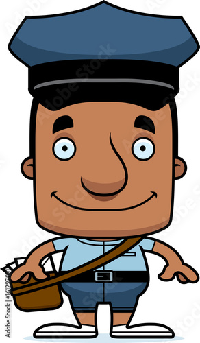 Cartoon Smiling Mail Carrier Man