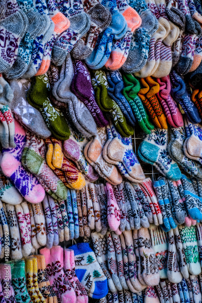 knitted colorful winter socks knitted colorful winter socks