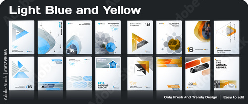 Set of Abstract business design, annual report, vector template brochure.
