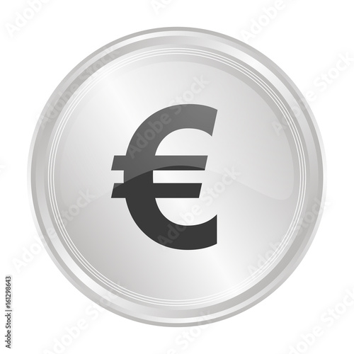 Euro Währung - Verchromter Button