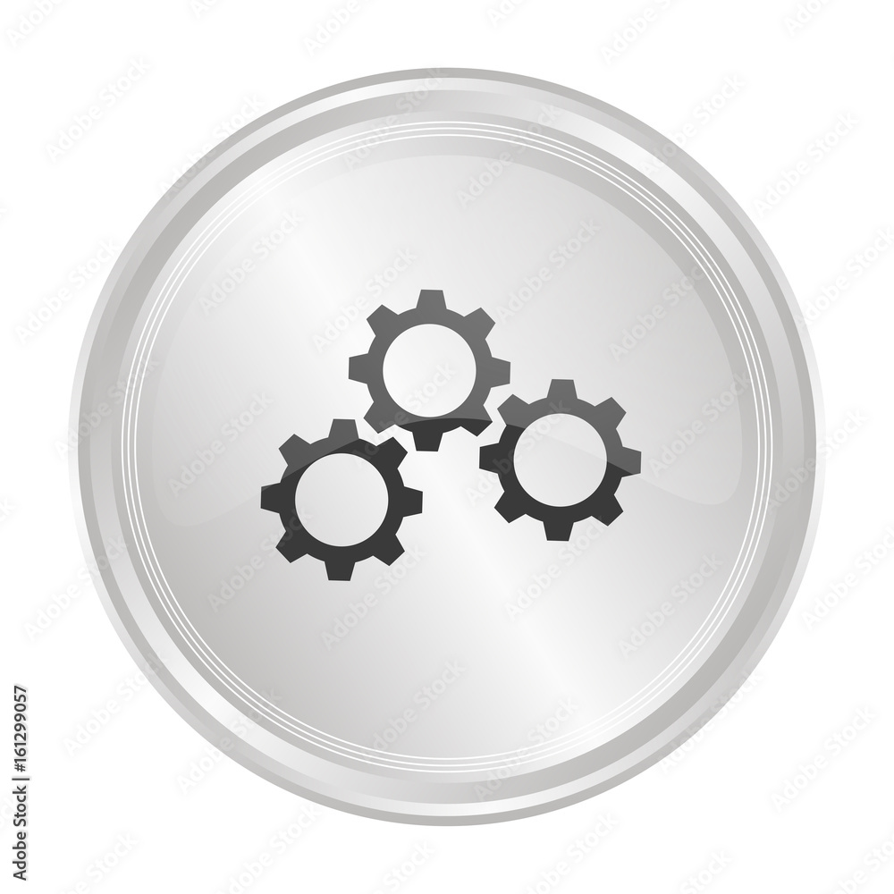 Zahnräder - Verchromter Button Zahnräder - Verchromter Button