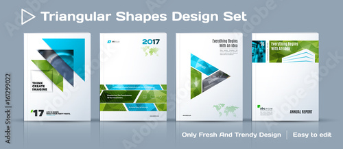 Set of Abstract business design, annual report, vector template brochure.