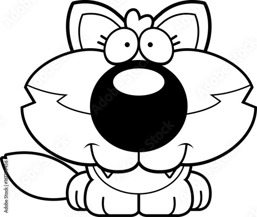 Cartoon Happy Wolf Pup