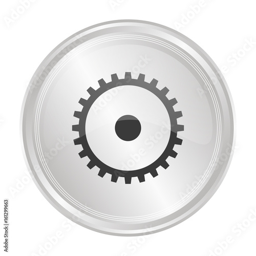 Zahnrad Mechanik - Verchromter Button