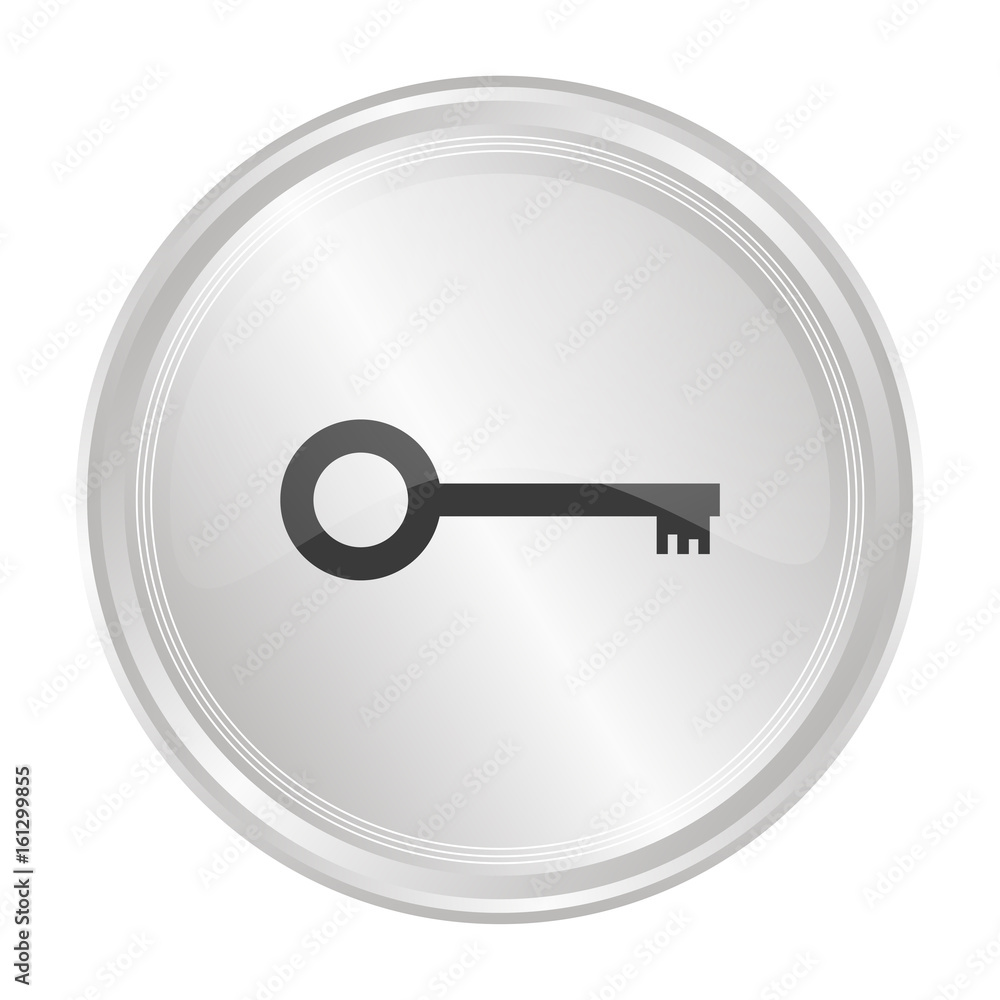 Schlüssel retro - Verchromter Button Schlüssel retro - Verchromter Button