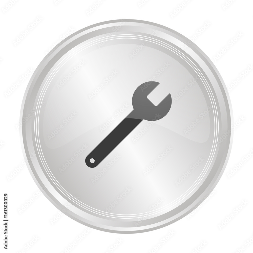 Schraubenschlüssel - Verchromter Button Schraubenschlüssel - Verchromter Button