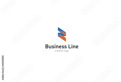 Abstract geometric logo, in a gradient style, curved ribbon