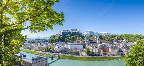 Panoramic view of the old town of Salzburg, Austria
