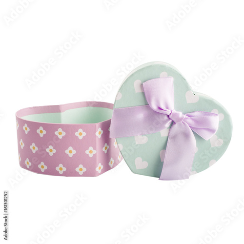Pastel green gift box and pink bow