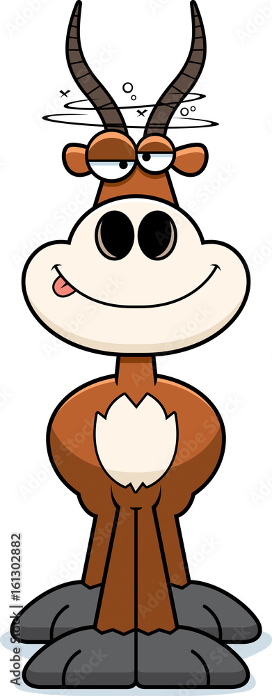 Naklejka premium Drunk Cartoon Antelope