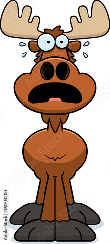 Scared Cartoon Moose