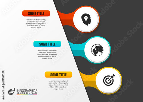 Infographic template. Diagram with three steps. Vector