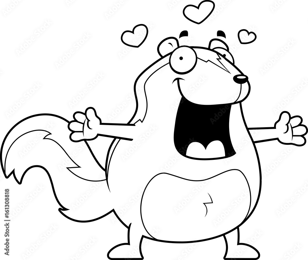 Obraz premium Cartoon Skunk Hug
