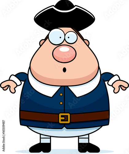 Surprised Cartoon Colonial Man