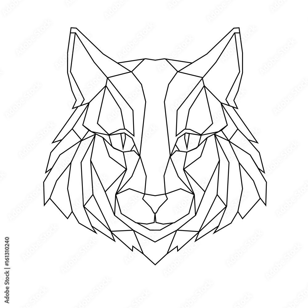 Naklejka premium Cat stylized triangle polygonal model