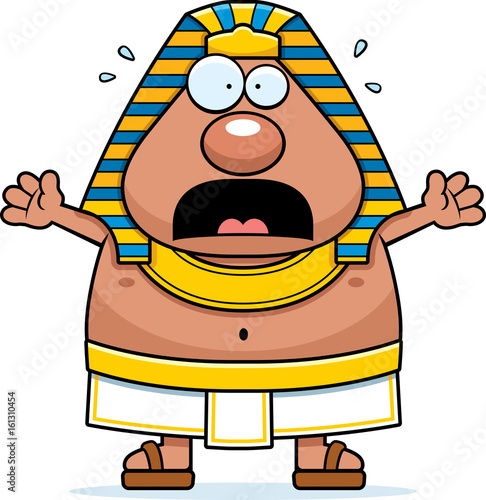 Scared Cartoon Egyptian Pharaoh