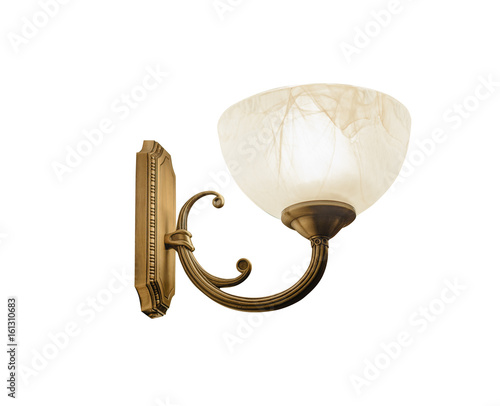 vintage wall lamp isolated on white with clipping path