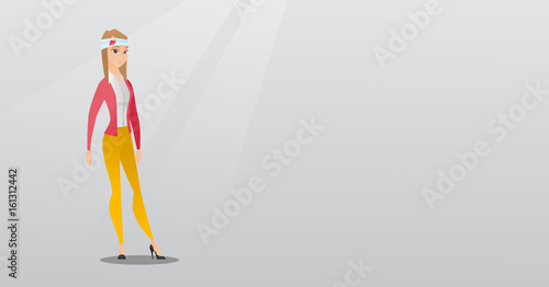 Man with injured head vector illustration.