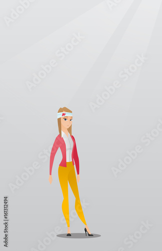 Man with injured head vector illustration.