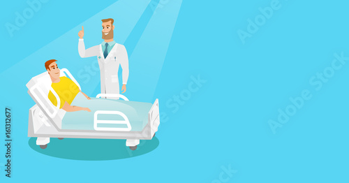 Doctor visiting a patient vector illustration.