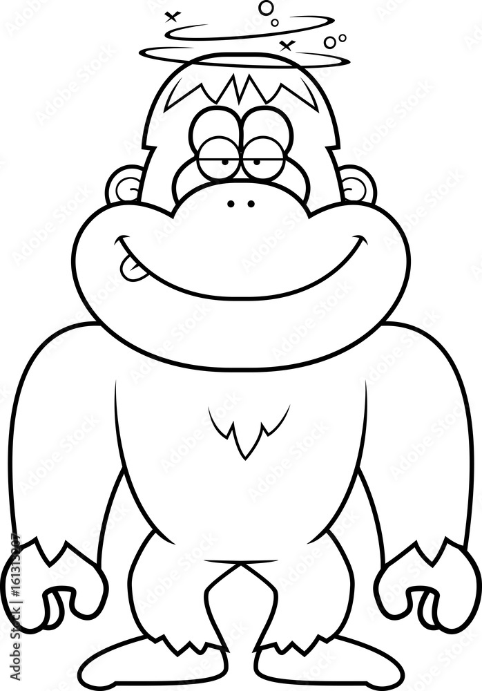 Obraz premium Cartoon Stupid Bigfoot