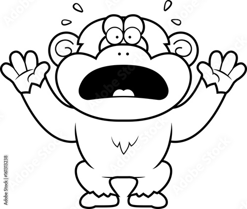 Cartoon Chimp Panicking
