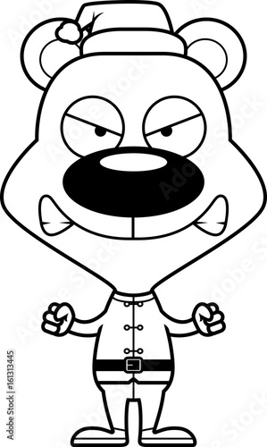 Cartoon Angry Xmas Elf Bear