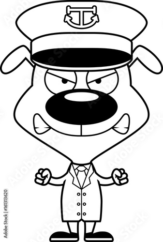 Cartoon Angry Boat Captain Puppy