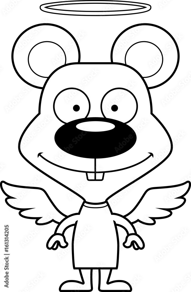 Fototapeta premium Cartoon Smiling Angel Mouse