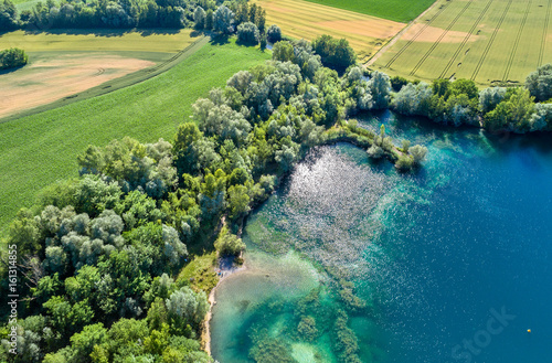 A lake near the Rhine in the south of Strasbourg - Grand Est, France photo