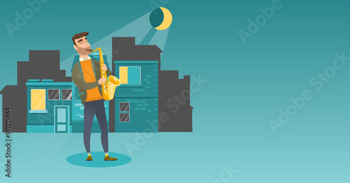 Musician playing the saxophone vector illustration